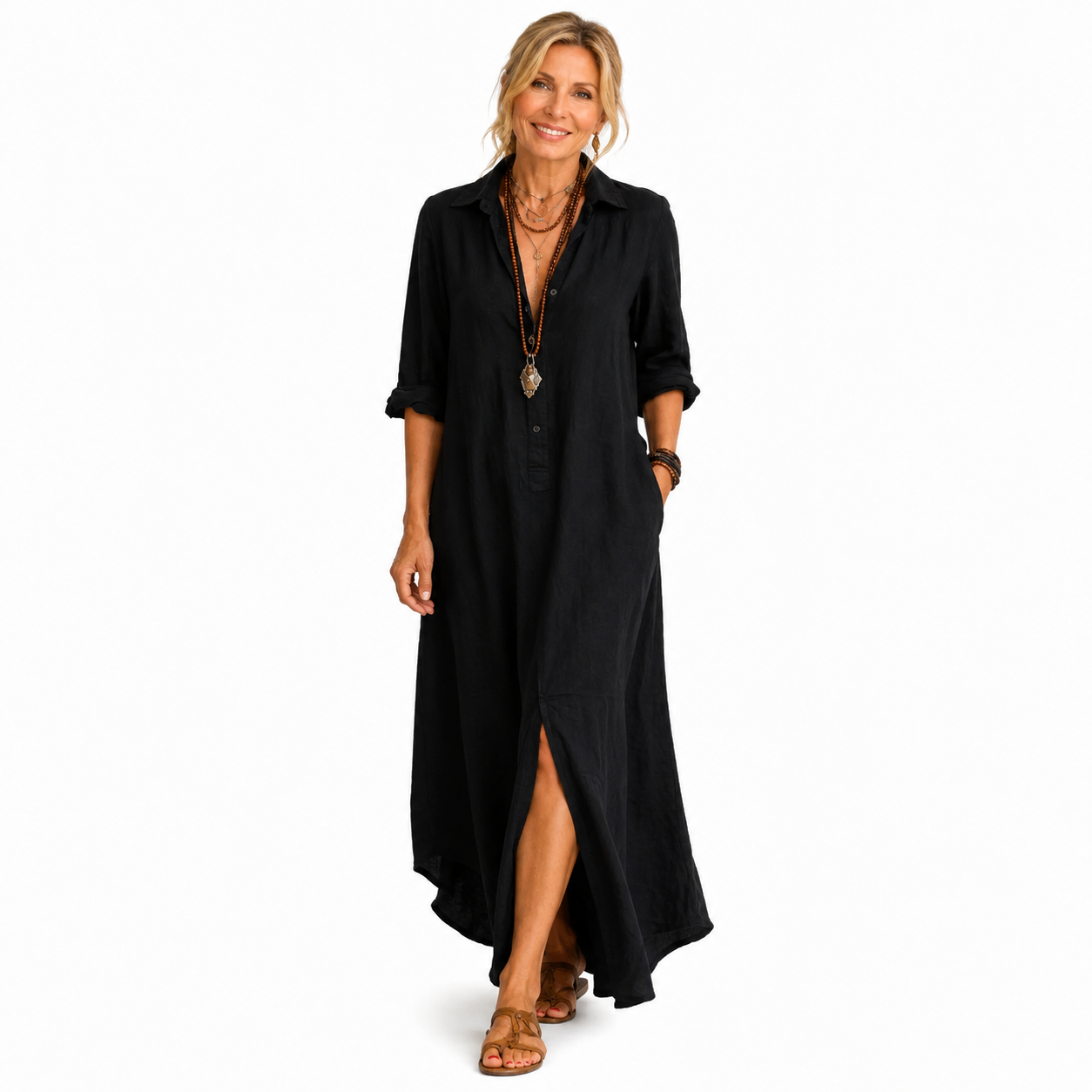 Aurelia | Elegant Button Maxi