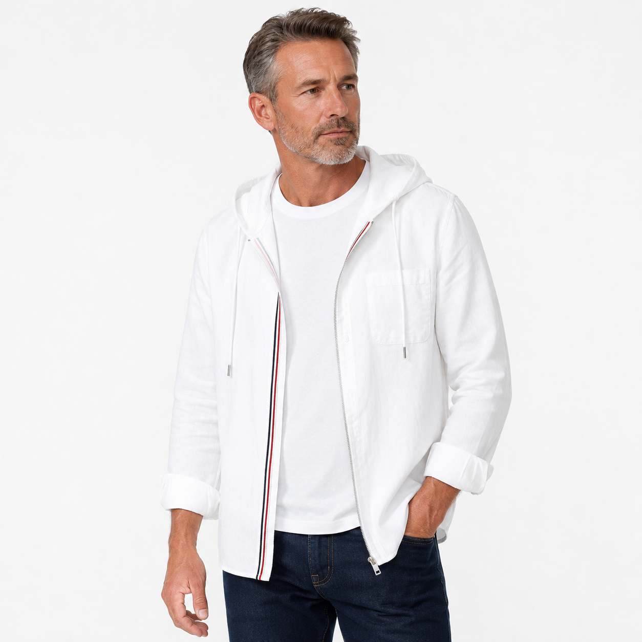 Santorini | Coastal Linen Hoodie